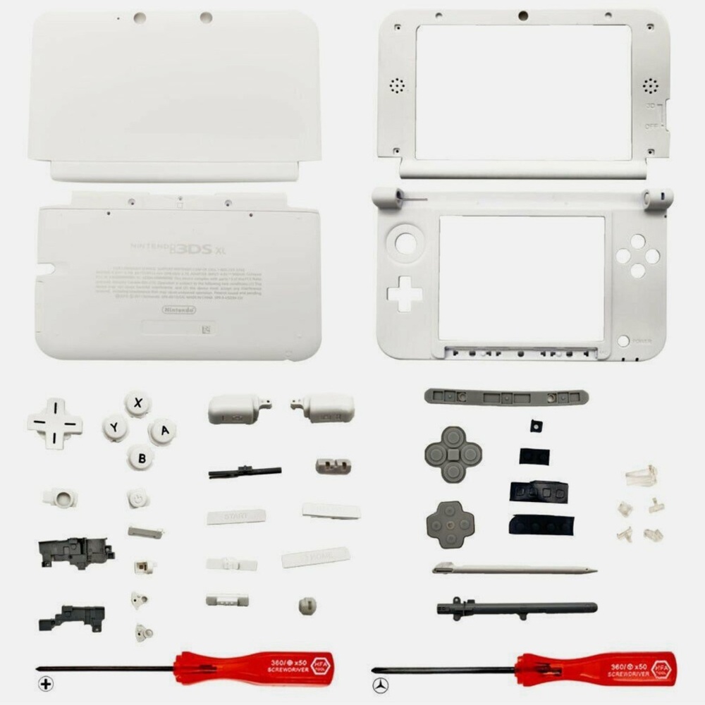 3DS XL Housing, Shell, Case, Housing Replacement White